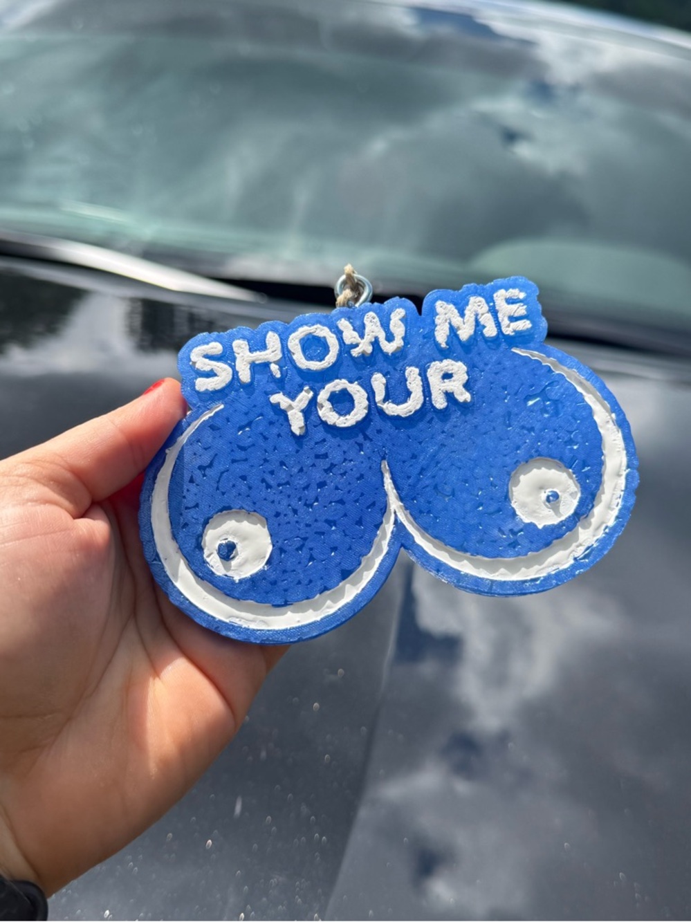 Blue 'Show Me Your' Car Freshie